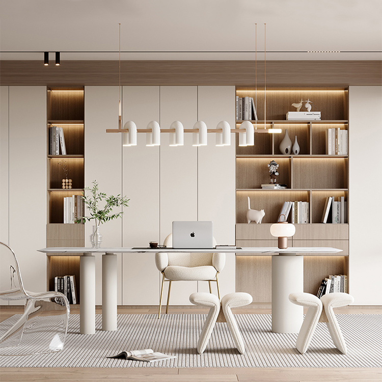 Customized Modern Wall Book Cabinet Tall Bookshelf White Bookcase With File Drawers