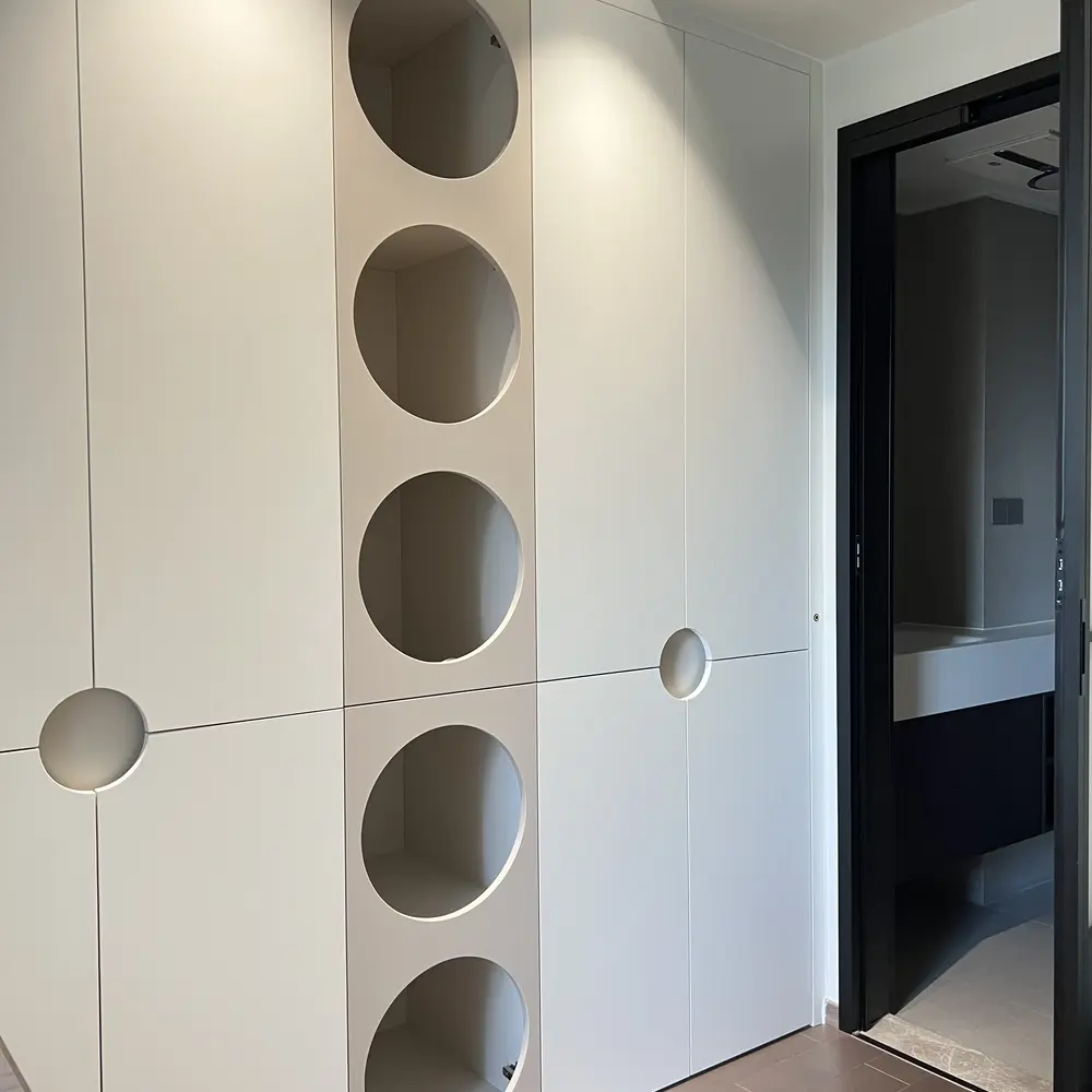 Custom Made Laundry Room Oak Shaker Storage Cupboard Stacked Washer And Dryer Cabinets